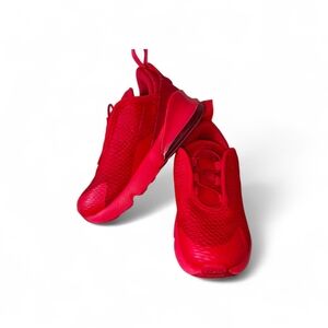 Nike Air Max 270 Toddler Sneakers in the Vibrant University Red Colorway 8c